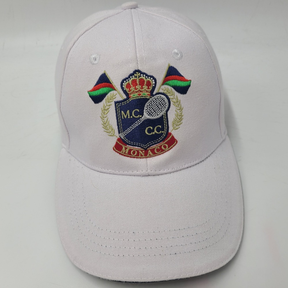 Monte-Carlo Country Club Hat Strapback White Blue Monaco Tennis Crest MCCC Men